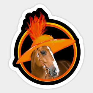 Kentucky Derby Horse With Hat Sticker